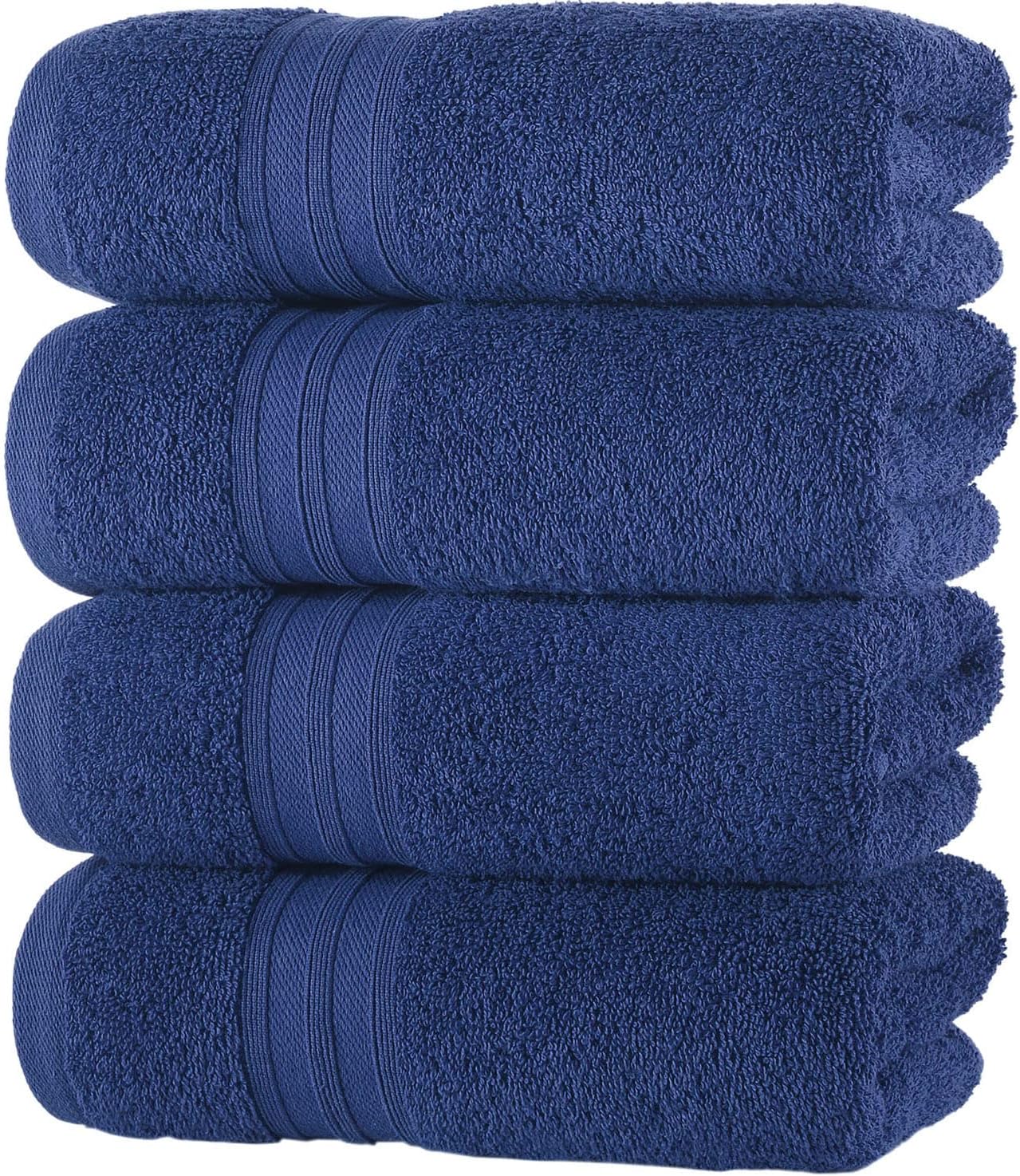 Hammam Linen Royal Navy Blue Hand Towels 4-Pack - 16 x 29 Turkish Cotton Premium Quality Soft and Absorbent Small Towels for Bathroom