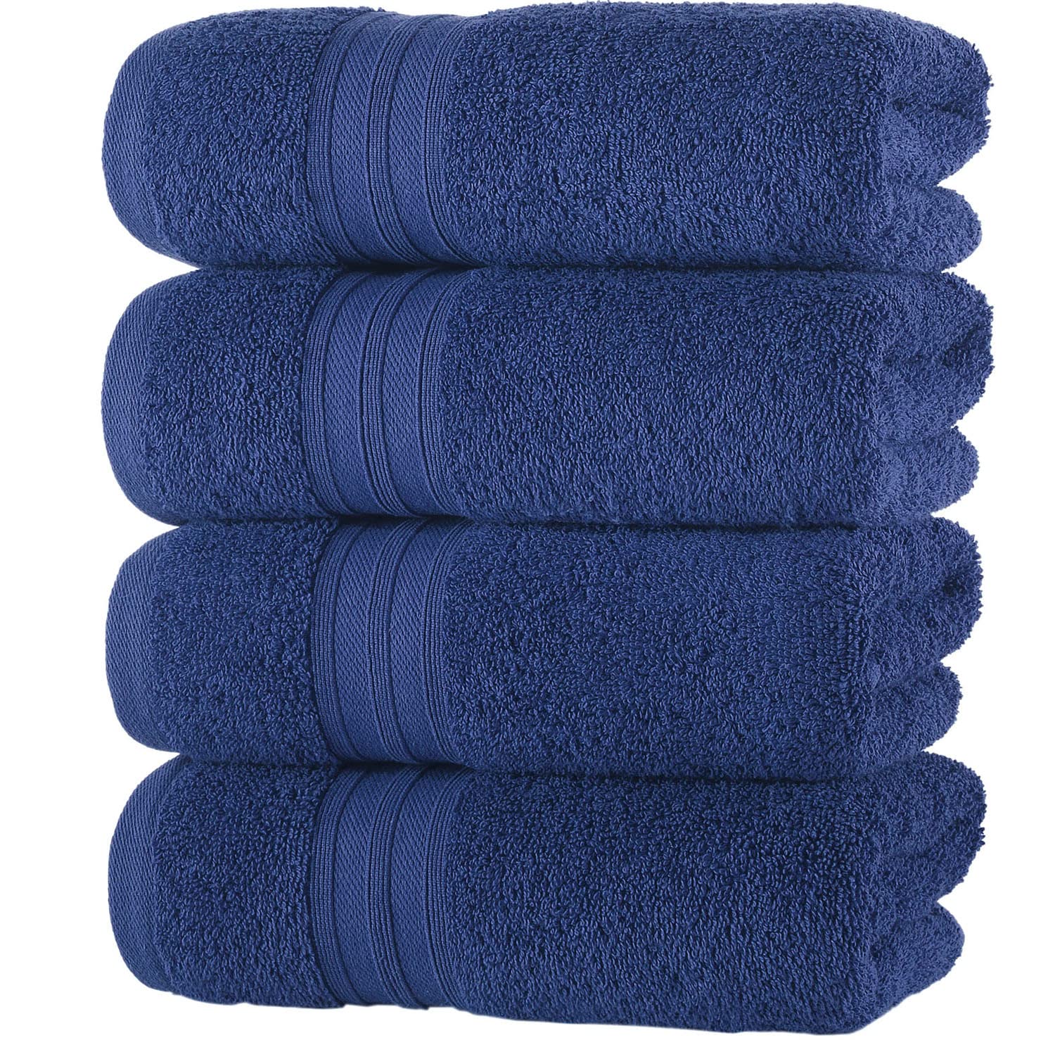 Hammam Linen Royal Navy Blue Hand Towels 4-Pack - 16 x 29 Turkish Cotton Premium Quality Soft and Absorbent Small Towels for Bathroom