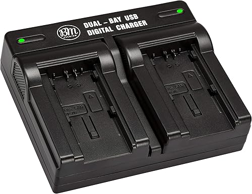 BM Premium BP718, BP727 Cargador de batería dual USB para Canon HFR80, HFR82, HFR800, HFR70, HFR72, HFR700, HFM500, HFR30, HFR32, HFR300, HFR40,