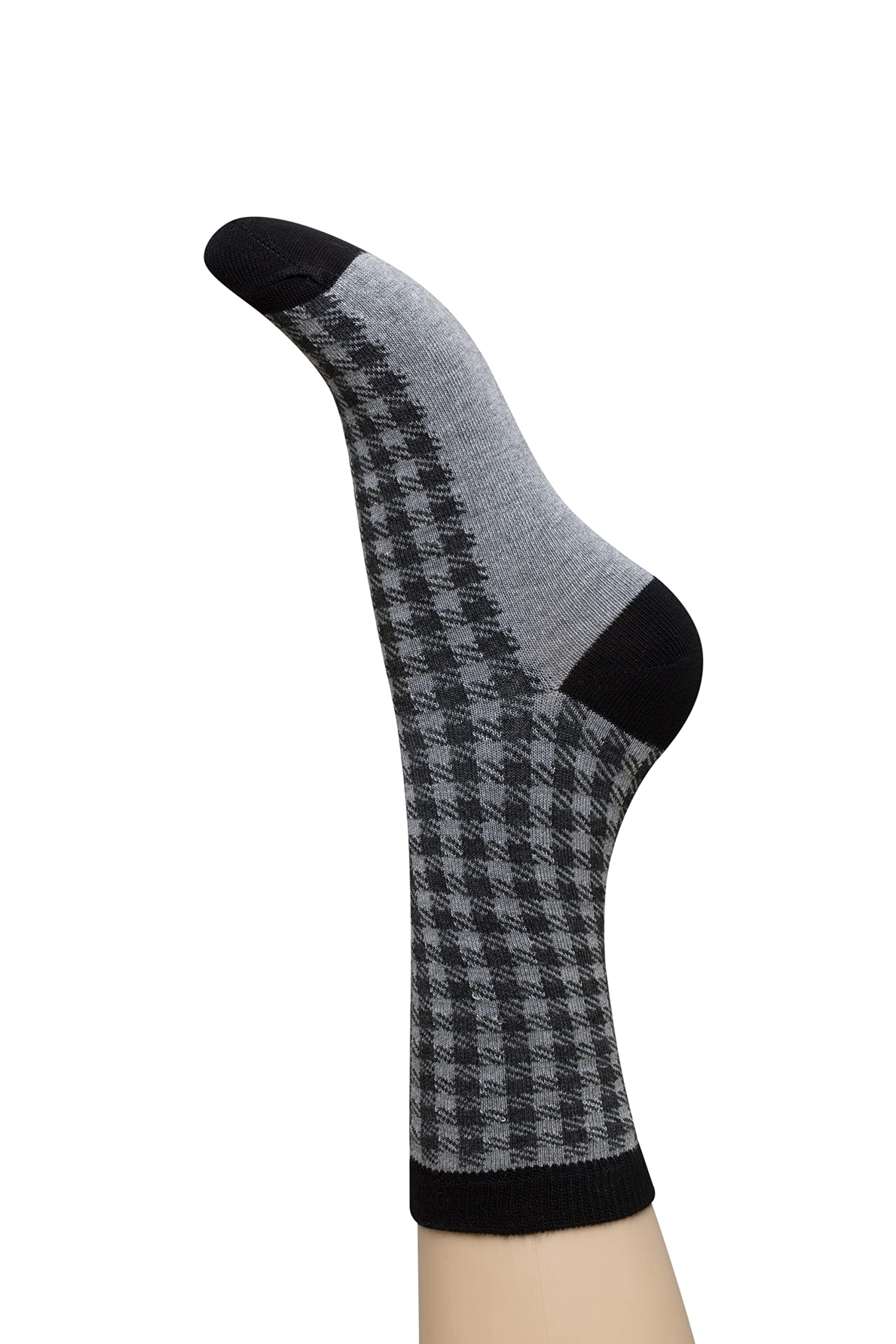 CharnosWomen's Bamboo Mini Gingham Sock Grey Mix One Size, Regular, Regular, Onesize