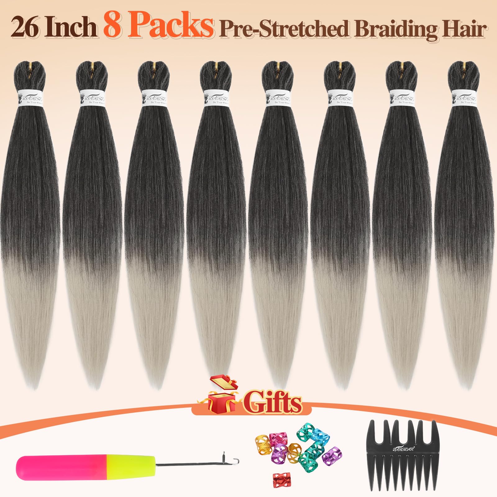 BARSDAR Pre Stretched Braiding Hair - Image 2