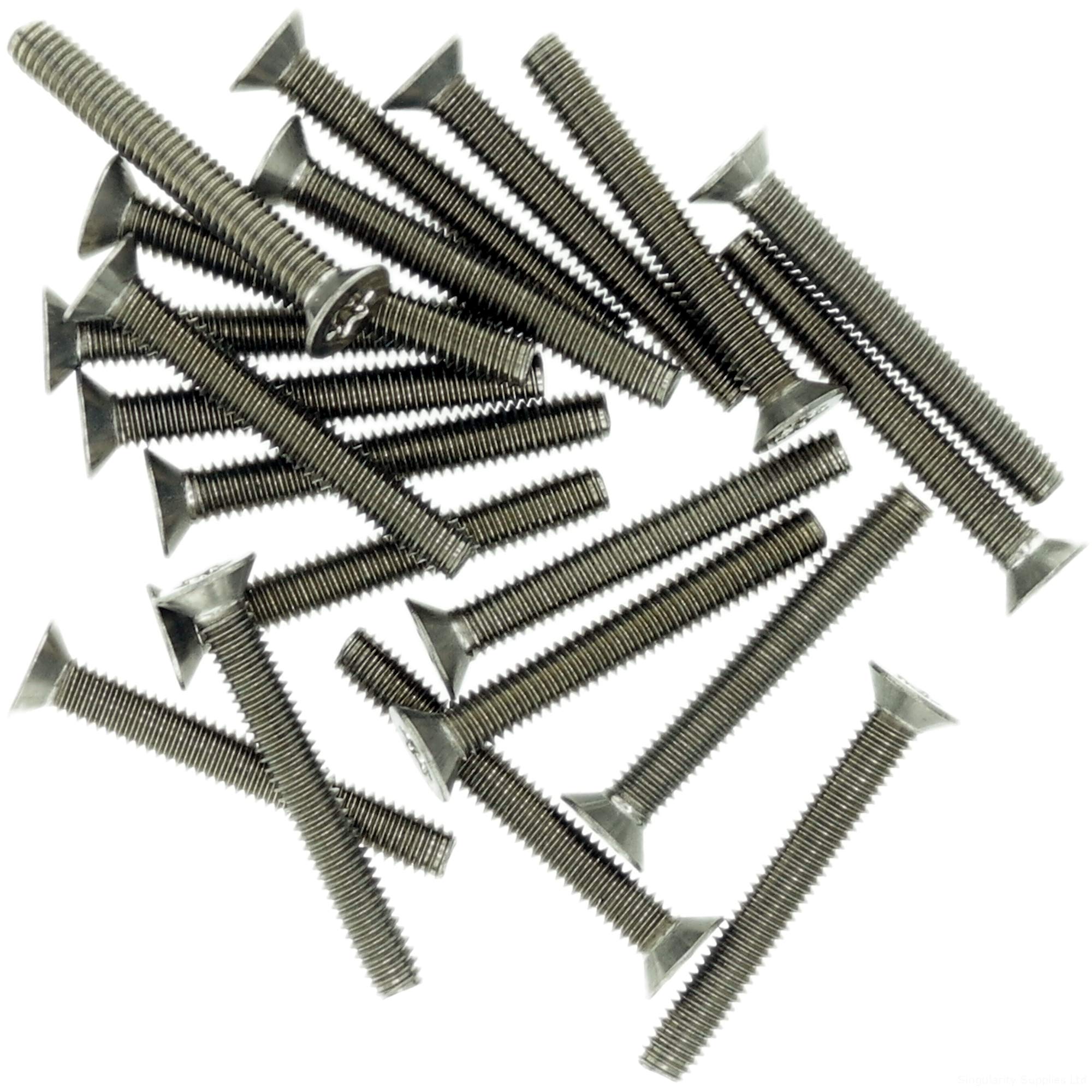 Singularity Supplies M4 (4Mm X 12Mm) Tx Socket Countersunk Thread Rolling Screw - Stainless Steel (A2) (Pack Of 20)