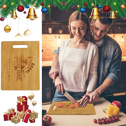 Miniatura 5 de Shark Charcuterie Board for Meat and Cheese, Shark Cutting Board, Funny Cutting Board Laser Engraved Bamboo Board Serving Board Serving Tray White