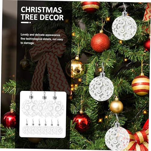 Miniatura 9 de MUSISALY 9 bolas transparentes con patrón de bola de nieve, decoración de Navidad, adornos de árbol de Navidad, bolas de árbol de Navidad, bolas de