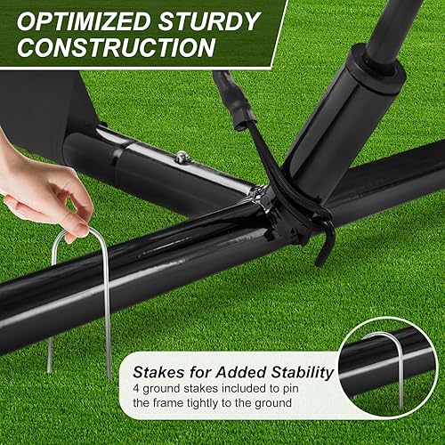 Miniatura 5 de NEWBULIG Red de béisbol y sóftbol de 7 x 7 pies, práctica de lanzamiento, bateo y redes de bateo, incluyendo bolsa portátil, para jugadores de todos