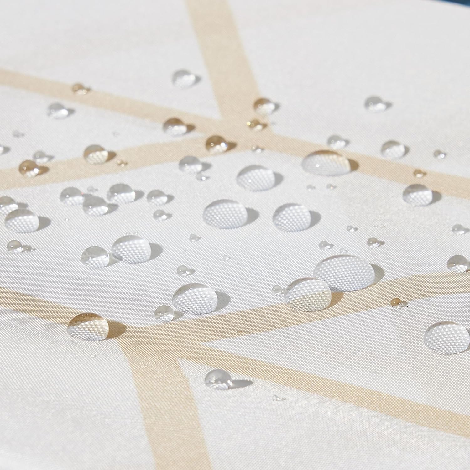 Amazon Basics Bathroom Shower Curtain, Water Resistant Fabric with Weighted Hem, Rust Resistant Grommets & Hooks, Machine Washable, 72"x72", Natural Herringbone