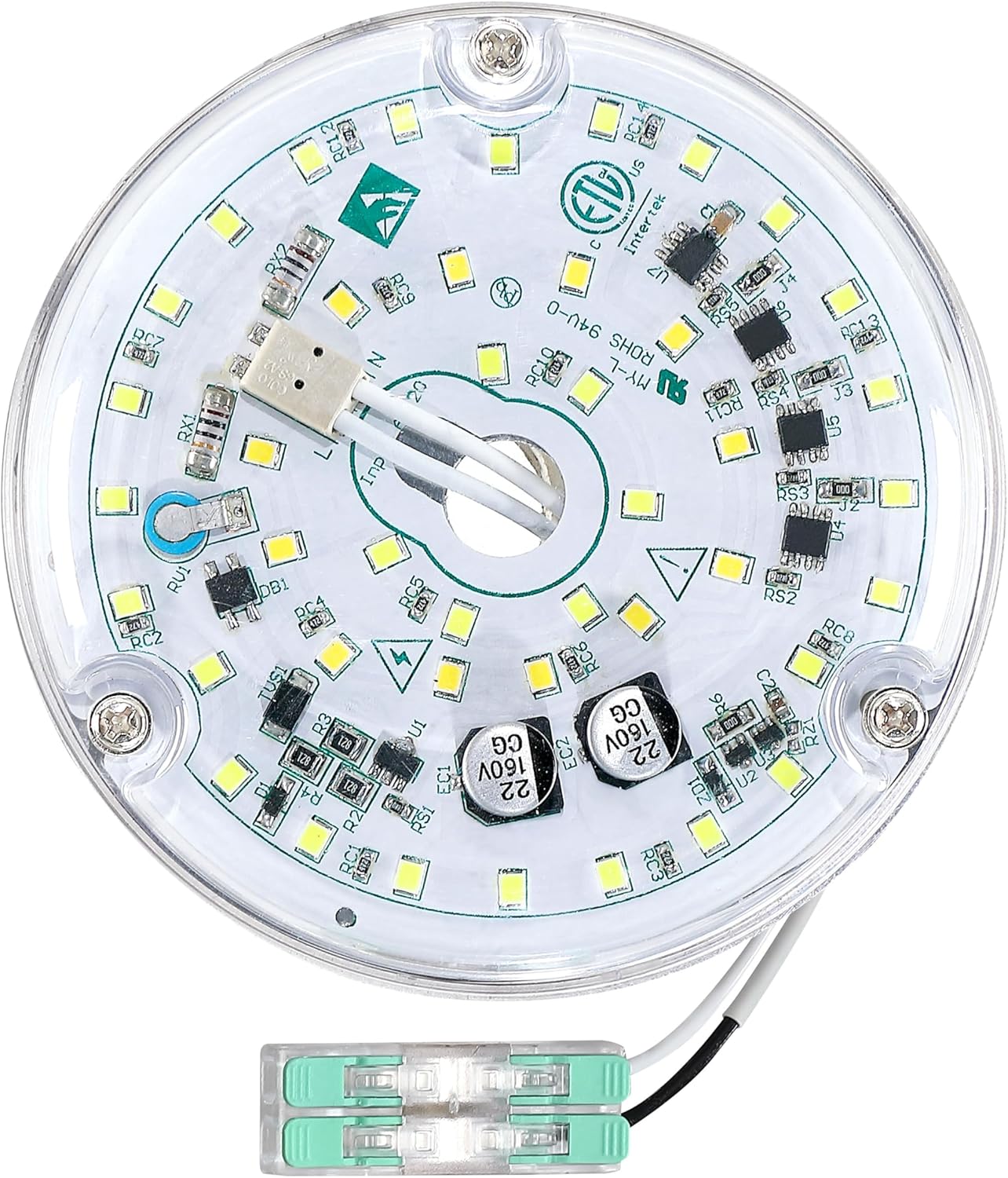 4 Inch Ceiling Fan LED Light Replacement, 18W 3000K 2100LM Ceiling Fan Light Kit, Round LED Engine Retrofit Kit, 120V, CRI90, Dimmable (Warm White)