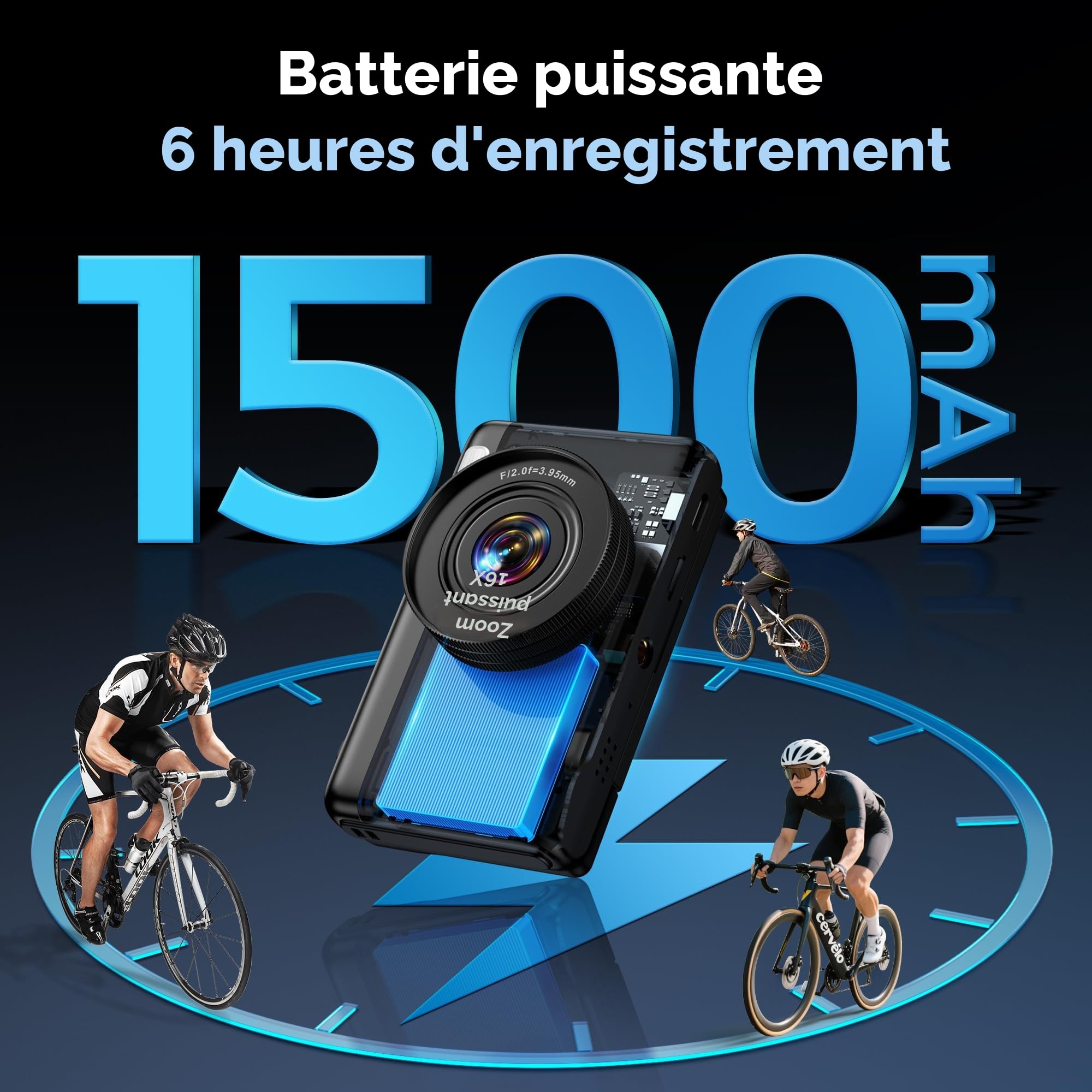 Appareil Photo Numérique Compact 4K 64MP 16X Zoom IPS Écran Vintage Caméra Vlog
