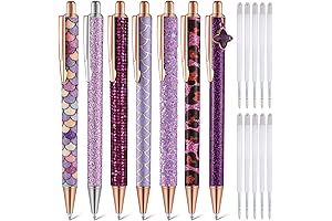 Sherr 7 Pcs Women's Fancy Pens - Purple Glitter Sparkle Gel Pens...