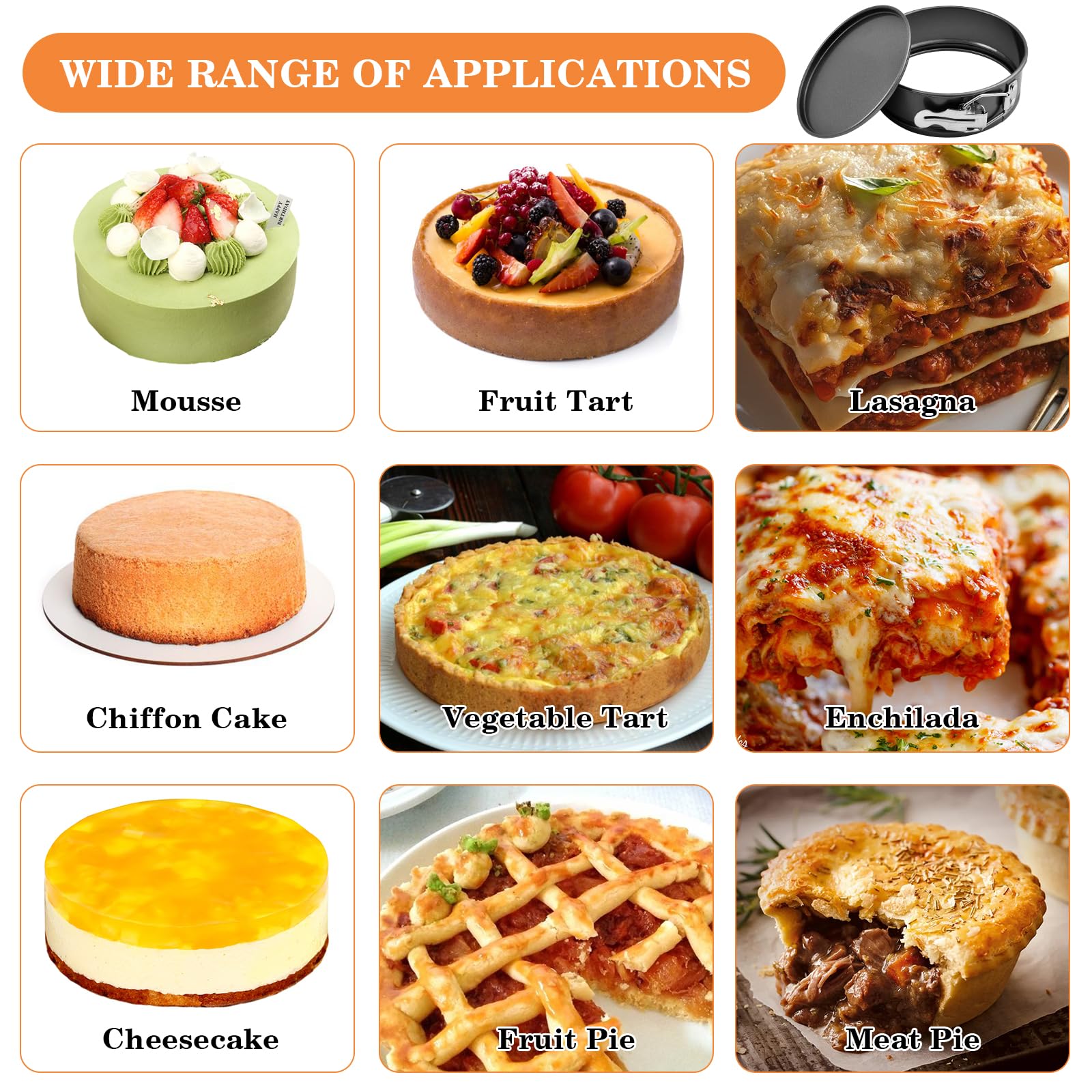 8 moldes de 4 pulgadas, mini moldes redondos para tartas de queso con parte inferior extraíble, moldes antiadherentes de acero para hornear, pizzas y quiches