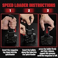 Vista 5 de Universal Speed Loader for 9mm & .40 SW - 2-Step Rapid Magazine Loader Compatible with Glock 17/19/22/23/26/34/45/47 & More, Effortless & Jam-Free
