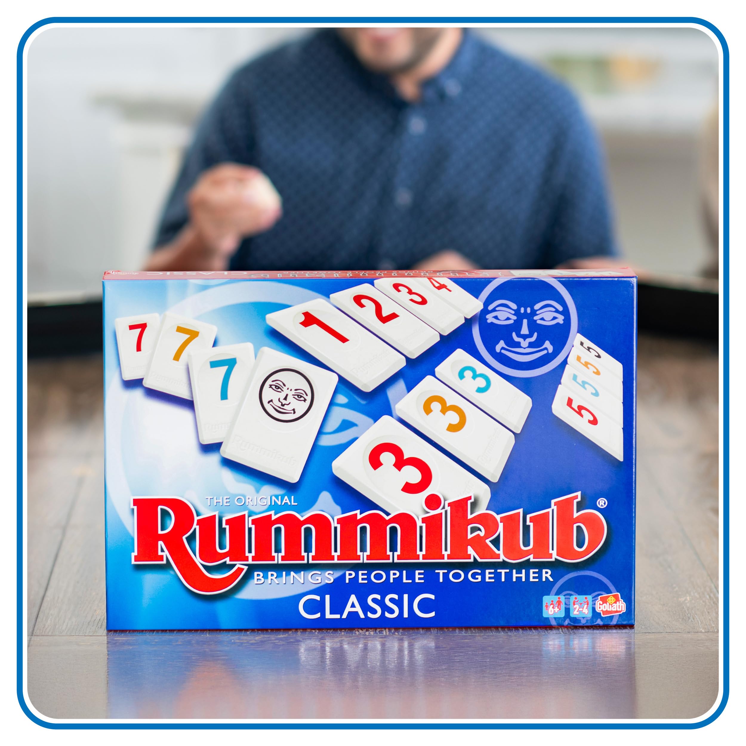 Goliath RUMMIKUB Original Classic, gra planszowa dla dorosłych i dzieci od 6 lat, strategia numeryczna, zabawka edukacyjna dla 2-4 graczy, wspiera logiczne myślenie, wersja wielojęzyczna