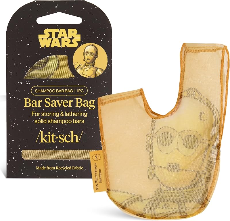 Kitsch x Star Wars C-3PO Bolsa de tela para sabonete com forro resistente à água – 1 unidade