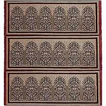 Modefa Turkish Islamic Prayer Rug - Multi Person Janamaz Sajada for Family or Large Gathering &amp; Group Praying Carpet - Wide Velvet Praying Mat (18 Person: 130 x 118in)