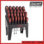 Stalwart 26 Set de tournevis avec support mural, support et conseils magnétiques - Kit de précision incluant Phillips