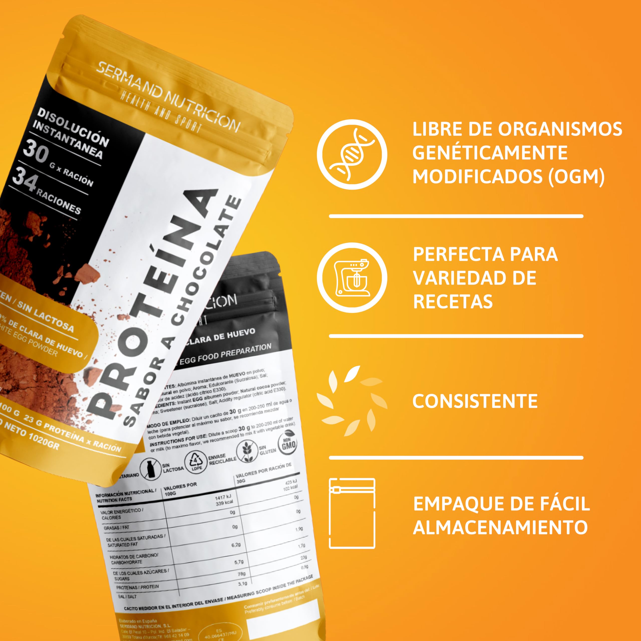 Instant-Eiweißpulver aus Eiklar mit Schokoladengeschmack (1020 g) | Glutenfreies Proteinpulver | Muskelaufbau Eiweiß | Laktosefreie Proteinquelle