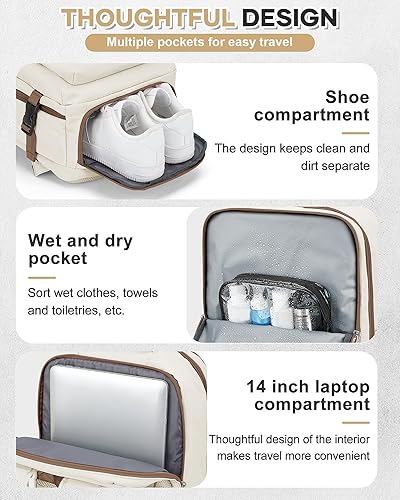 Vista 151 de VECAVE Mochila de viaje para laptop, mochila aprobada para vuelos,Mochila deportiva para universidad casual, E-peacockblue, Mochila para laptop