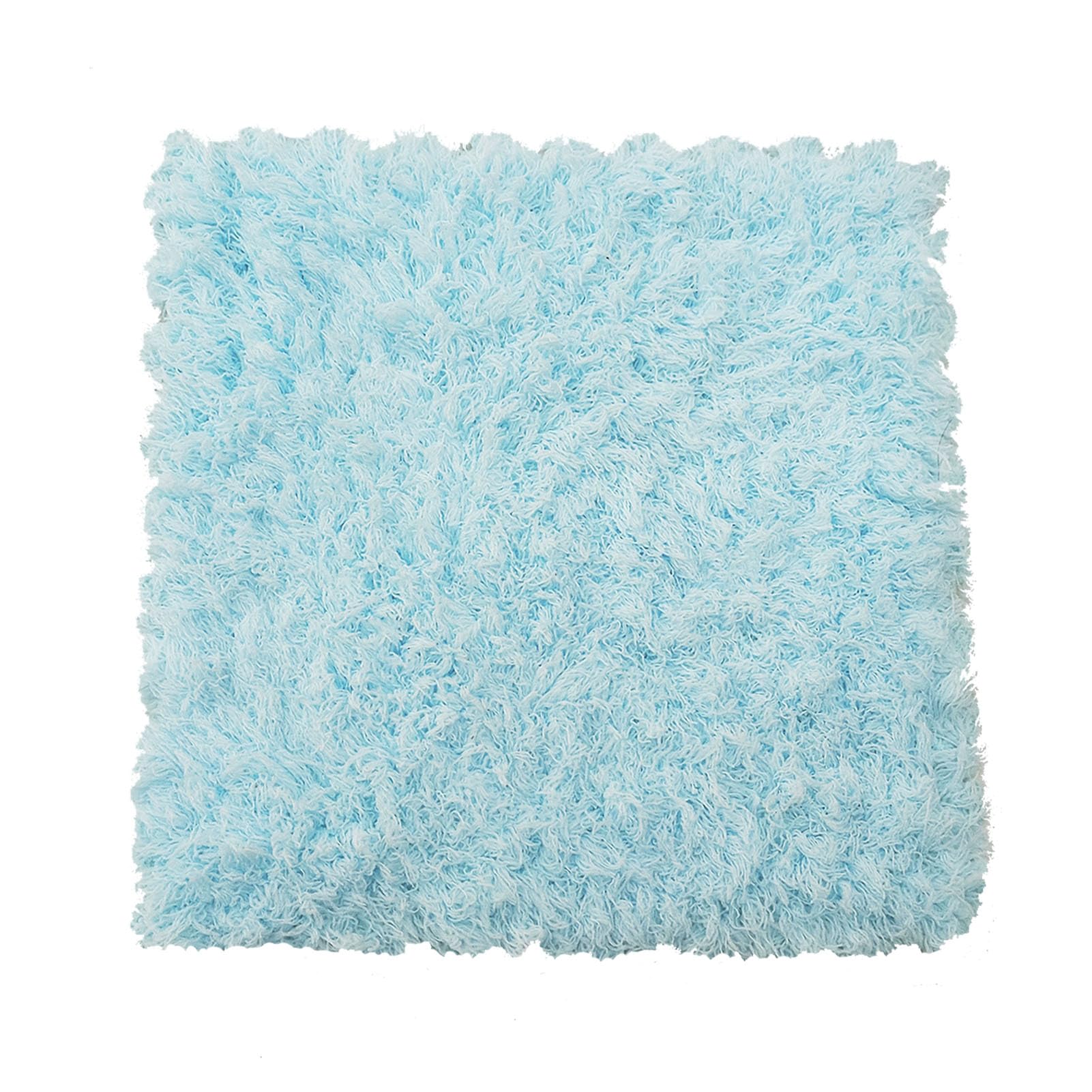 Tapis de jeu puzzle bleu à poils longs pour salon et chambre