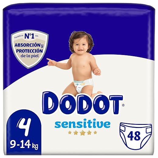DODOT Sensitive - Diapers, 9 to 14 kg, White, Size 4, Vanilla, 48 Count