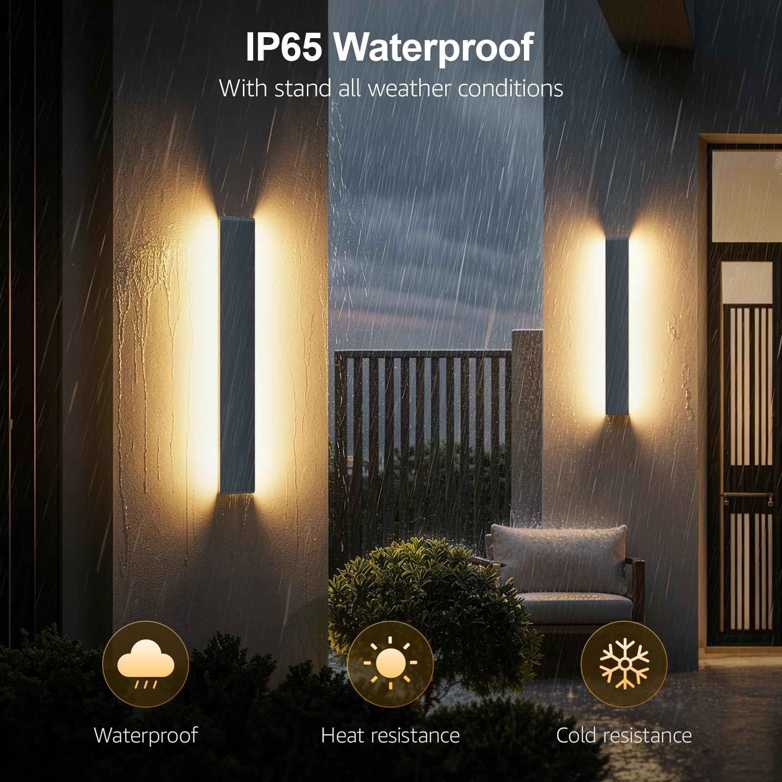 Klighten 20W Applique Murale Exterieur, Aluminium Longue Extérieure Éclairage Mural Imperméable IP65 Pour Jardins, Terrasses, Lampe Murale Exterieur Blanc Chaud 3000K (Anthracite, 60CM)