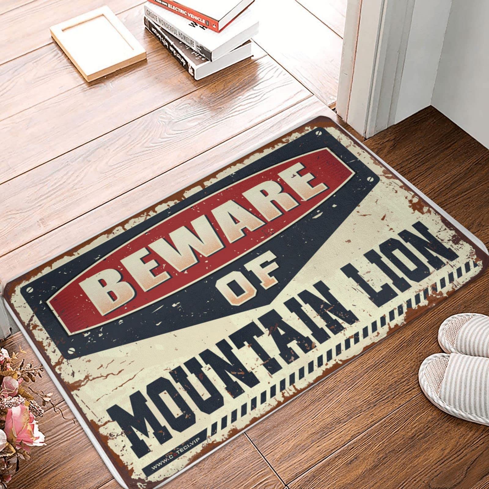 Tapis de porche avant et cadeau pour mari original avec lion de montagne