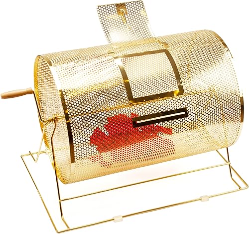 Vista 9 de GSE Games & Sports Expert Tambor de rifa de latón, jaula giratoria profesional de boletos para rifa, capacidad para 2,000 boletos u 80 bolas de ping