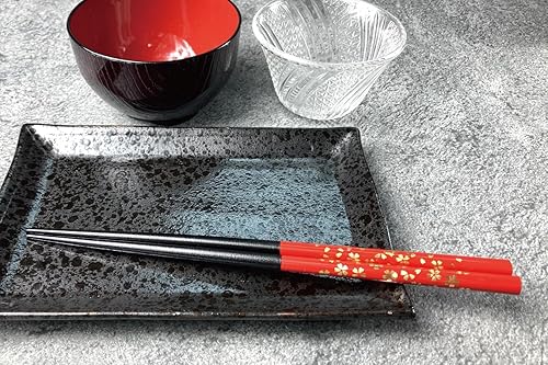 Miniatura 4 de Palillos japoneses de primera calidad reutilizables fabricados en Japón Palillos de madera de laca tradicional C (MK015))