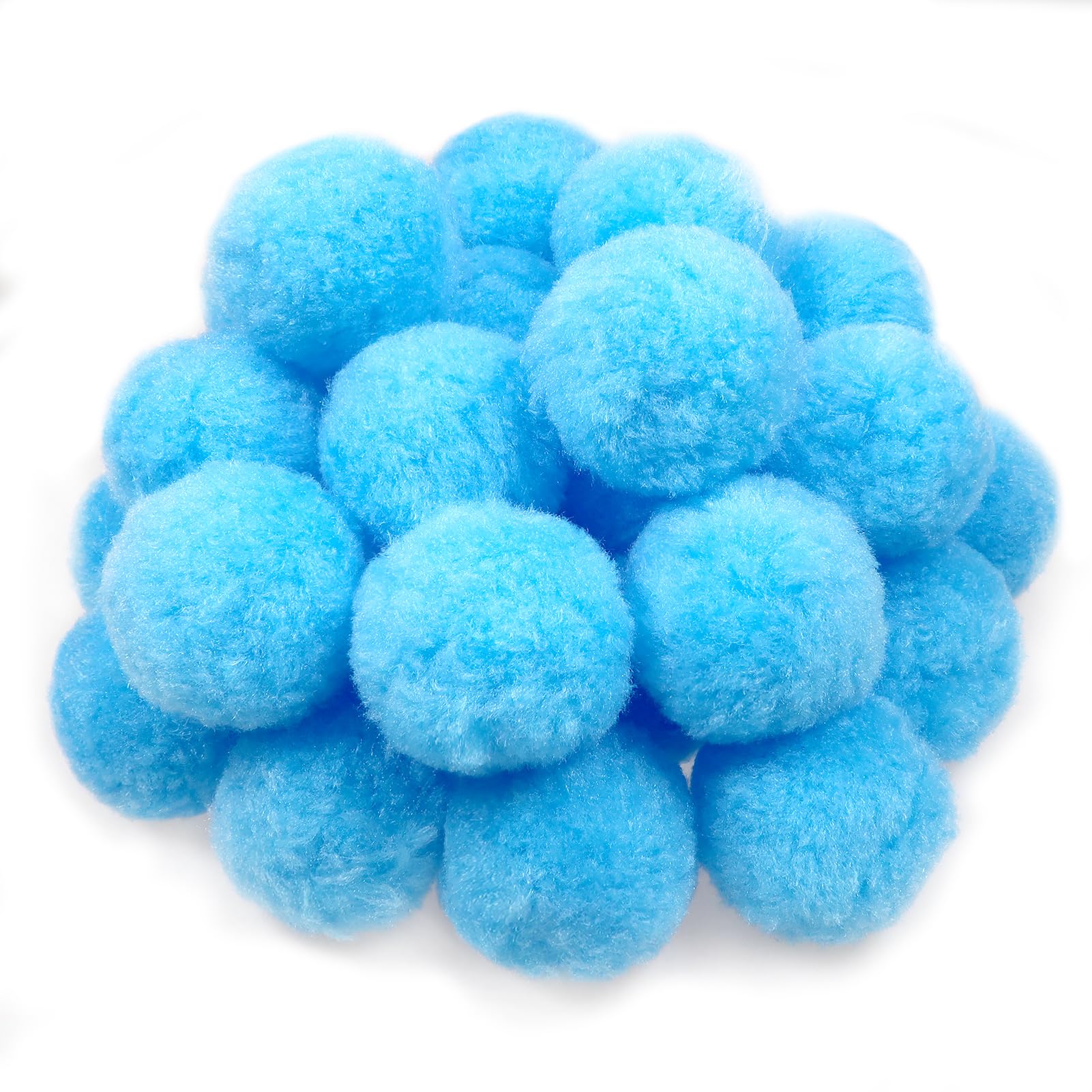 TOAOB 30pcs 5cm Large Pom Poms Balls Light Blue Fluffy Pompoms for DIY Crafts Decorations