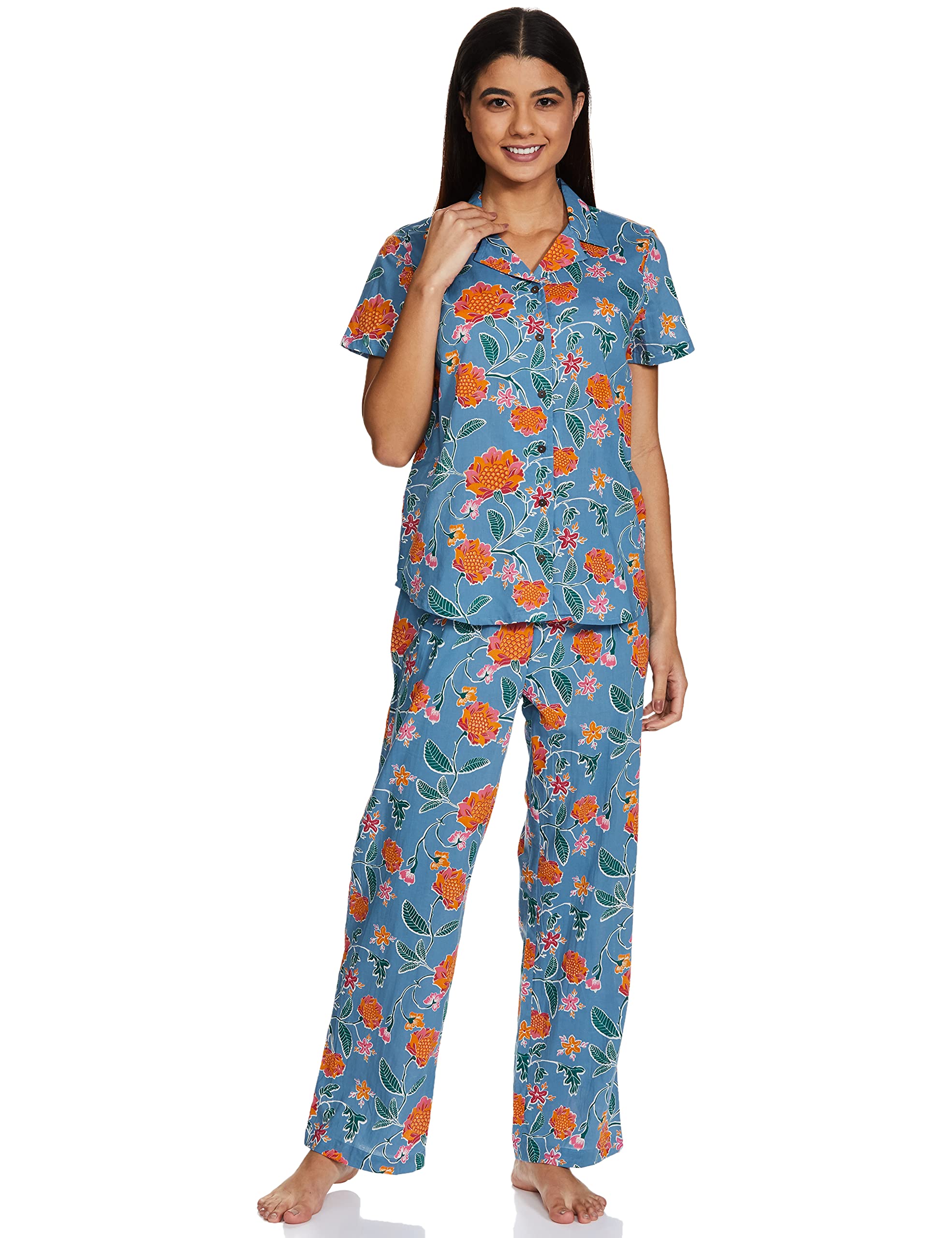 Women's Cotton Printed Pajama Set Pack of 1 (PAG 812)