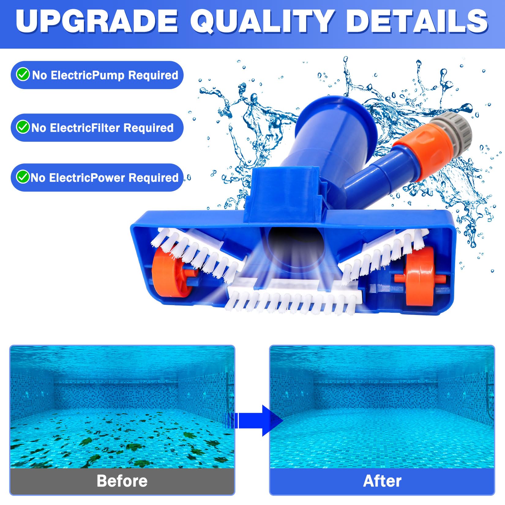 POOL BÜRSTE KESCHER Bodensauger Poolreiniger Reiniger Poolsauger Bodenreiniger 354850850812