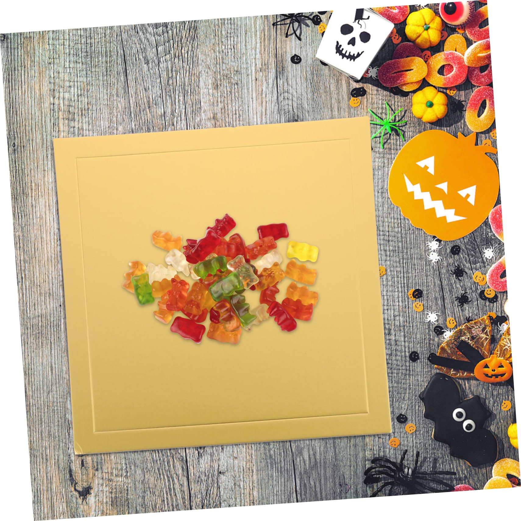 DINHEAROM 10pcs Square Cake Boards Sturdy Cardboard Base for Weddings Birthdays Parties Food Grade Cake Drum with Grease Liner