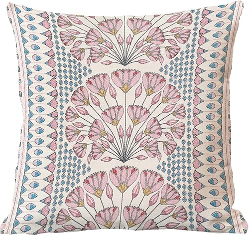 Miniatura 5 de Chinoiserie French Cairo - Fundas de almohada con diseño floral rosa y coral de estilo asiático, funda de almohada de granja para decoración del