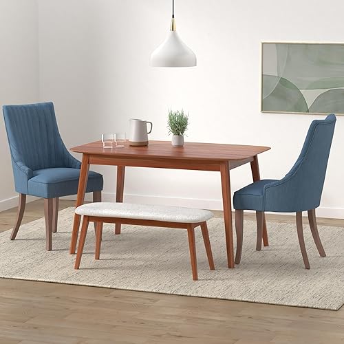 Miniatura 2 de mikibama Juego de 2 Sillas de Comedor de Lino con Mechones Acanalados, Silla de Cocina y Comedor, Cómoda Silla Decorativa Tapizada de Tela para