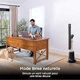 Shark TurboBlade Bladeless Tower Fan, High Speed Multi-Direction, Projects Air Up to 20 Meters, Silent, 10 Speeds, Turning, 180° Oscillation, Remote Control, Timer, Charcoal TF200SEU - 7