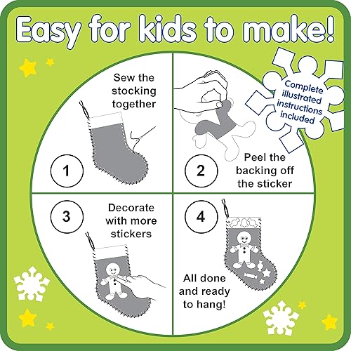 Miniatura 6 de READY 2 LEARN Crea tus propias medias de Navidad | Espuma | Juego de 4 | Adornos de árbol de Navidad | Decoraciones navideñas para el hogar | Todos