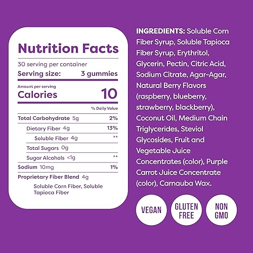 Miniatura 6 de Kiss My Keto Gomitas de fibra para adultos sin azúcar deliciosas gomitas de suplemento de fibra con sabor a bayas para la salud digestiva gomitas de