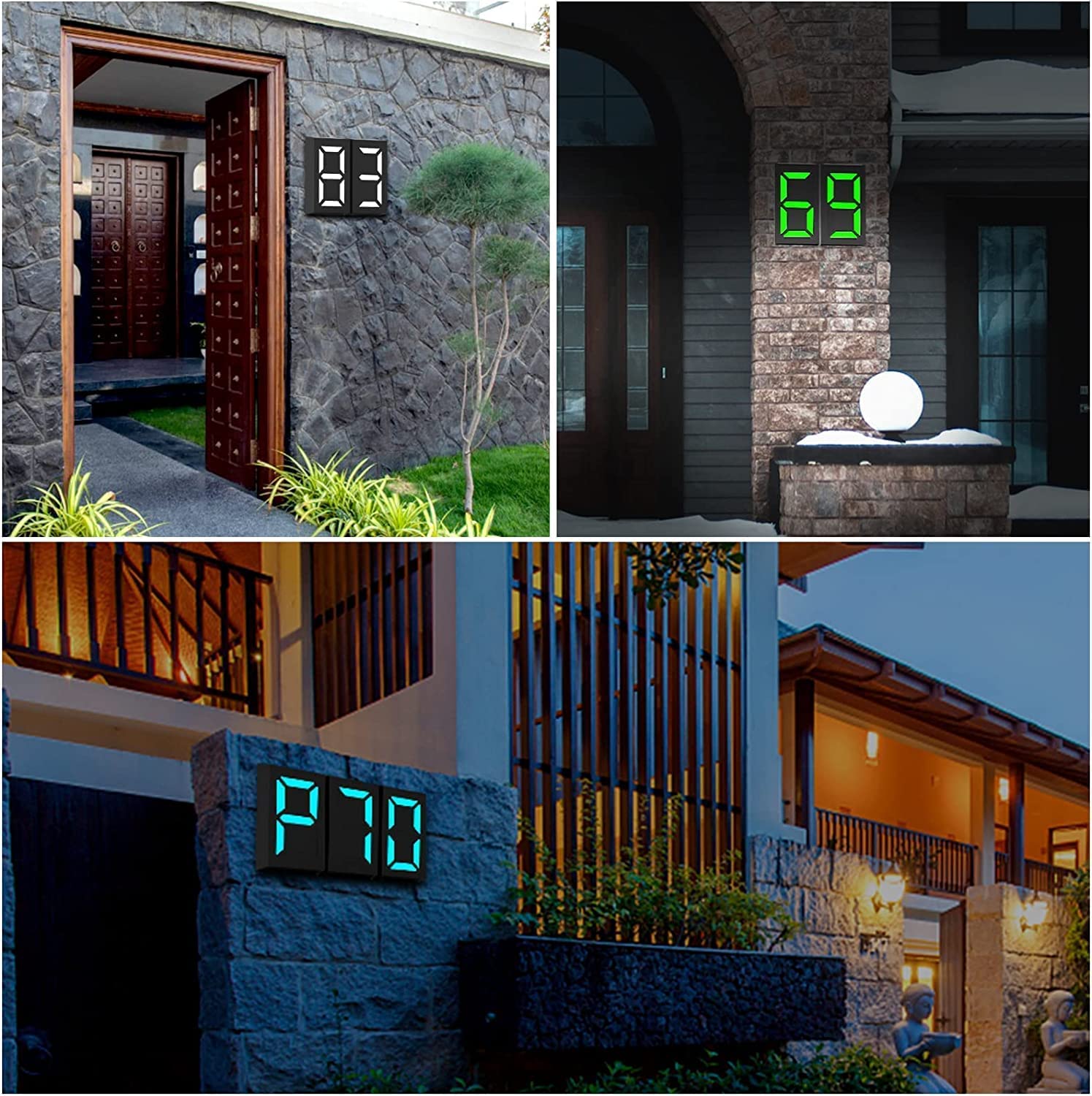 KINGCOO Luce solare per numero civico esterno, impermeabile, luce a LED per indirizzo, cassetta postale, porta, targa per porta, lampada notturna, numero fai da te 0-9, illuminazione per esterni (2