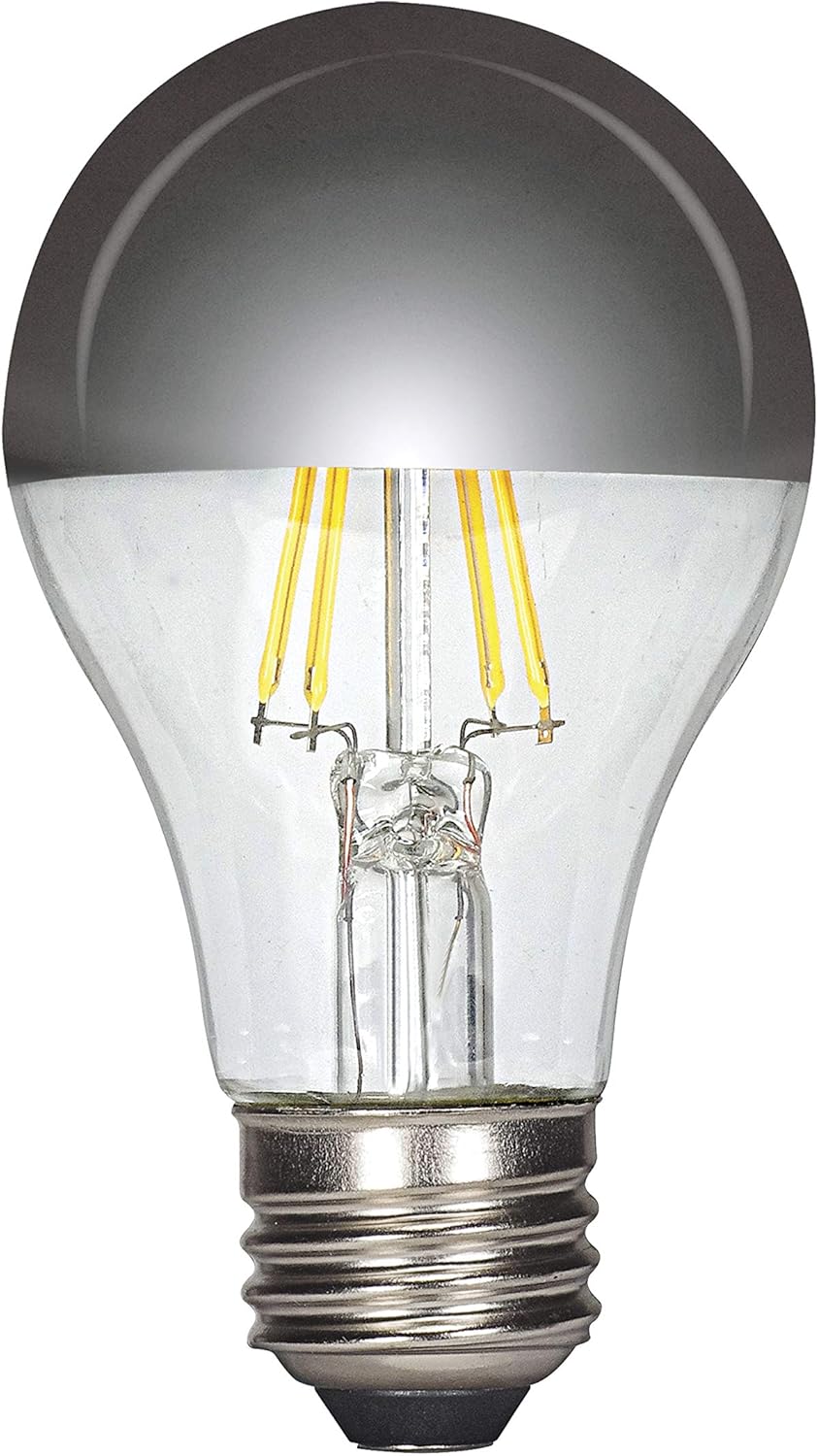 Satco (24 Pack Dimmable Led Filament Lamps, S12421, High Lumens, 6 Watt A19 Led; Silver Crown; Medium Base; 2700K; 90 CRI; 120 Volt for use at Residential, Hospitality, Display and Commercial
