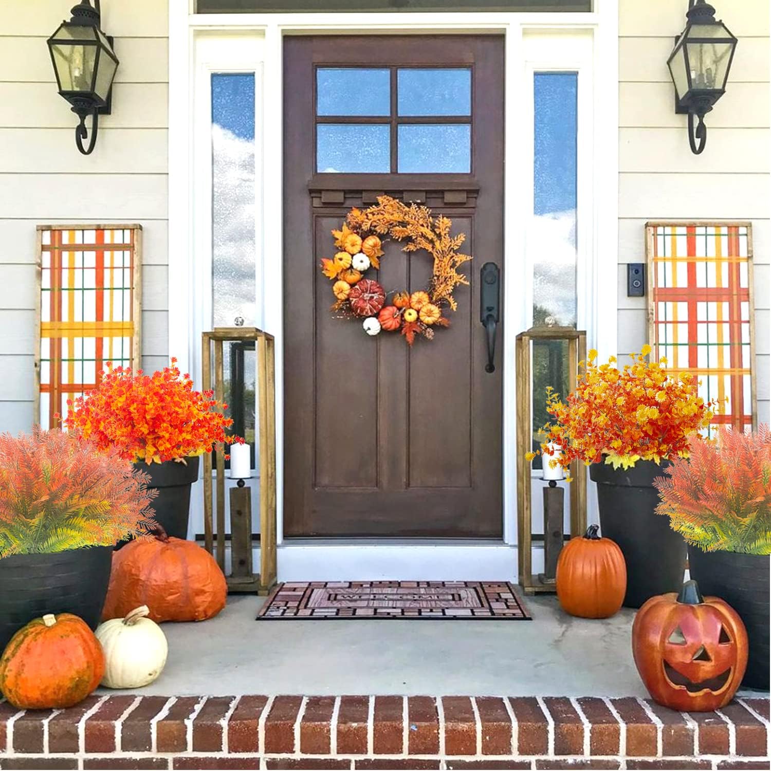 12 Bundles Artificial Fall Flowers UV Resistant Autumn Decorations for Thanksgiving Home Kitchen Room Farmhouse Floral Arrangements Indoor Outdoor - Image 7