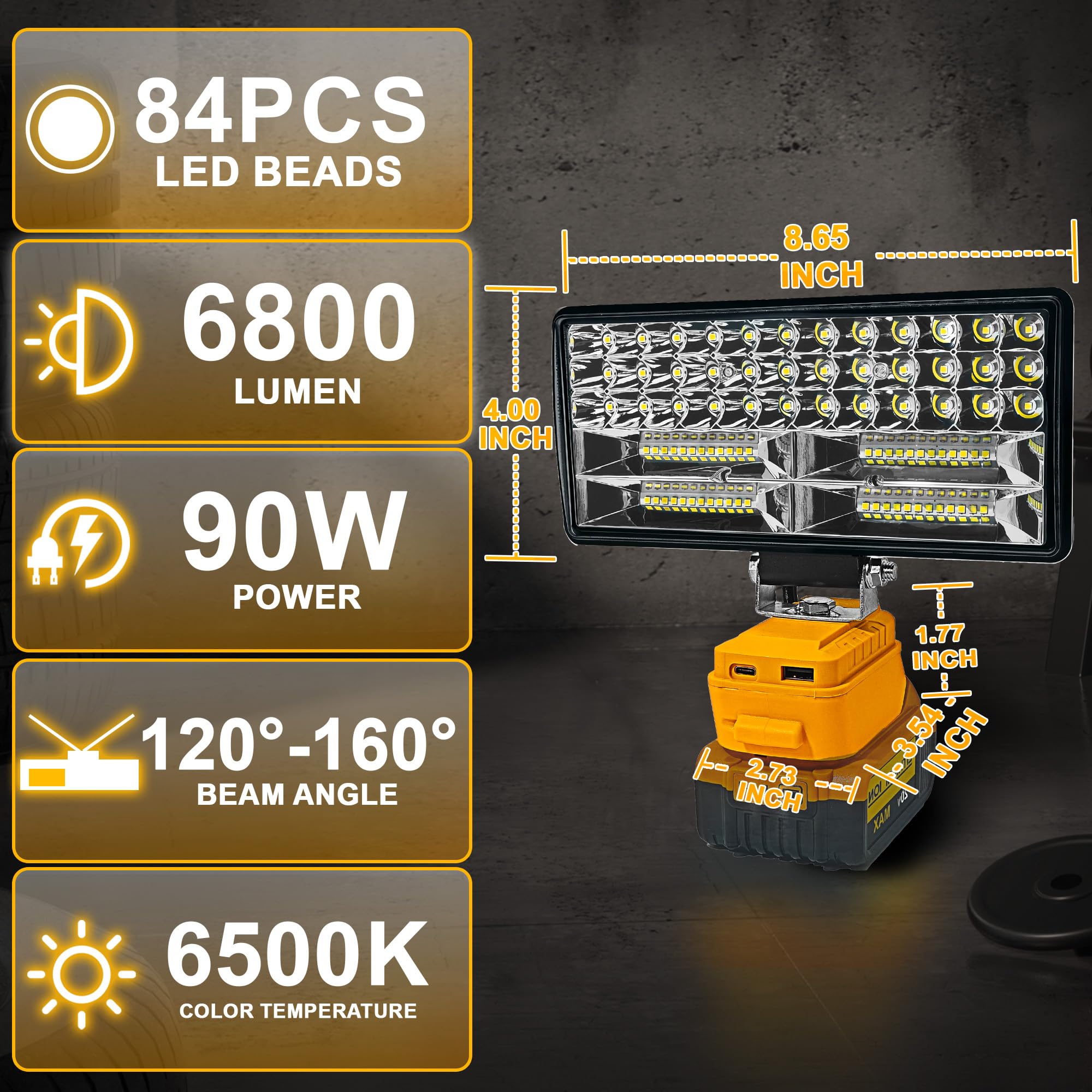 BGS 7375 Draadloze LED-werklamp | opvouwbaar | 18V | 900 / 1500 / 2000