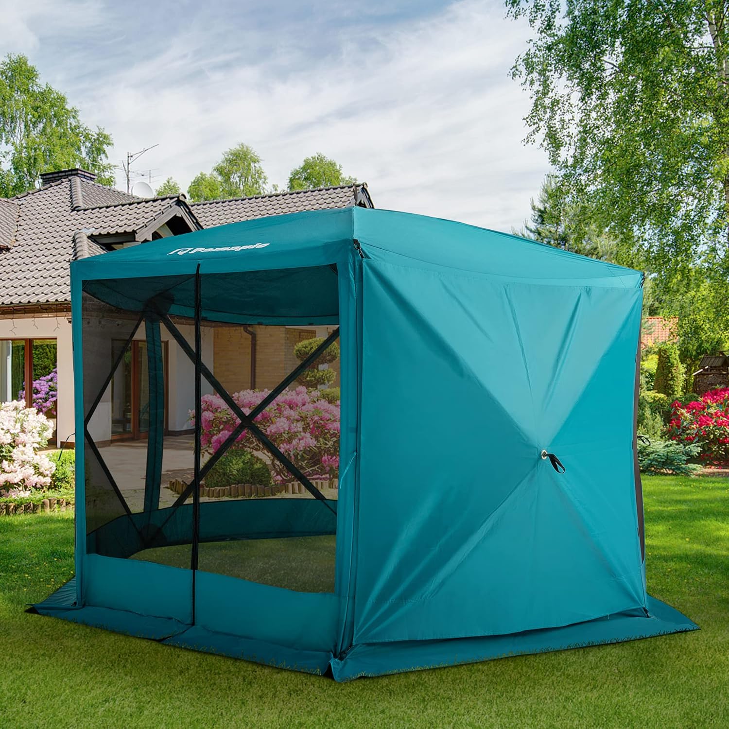 PAMAPIC Wind Screen Panel, Weatherproof, UV Proof and Waterproof Screen Tent Wind Panels (3 Pack)-Green