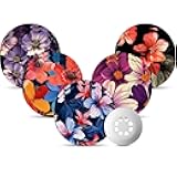 Libre 3 Sensor Covers Waterproof, Amolyfe 10 Pack Freestyle Libre 3 Plus Covers, Bump-Proof with Hard Cap, Breathable Latex Free Glucose Sensor CGM Adhesive Patches, 14-Day CGM Protection (B.Flower)
