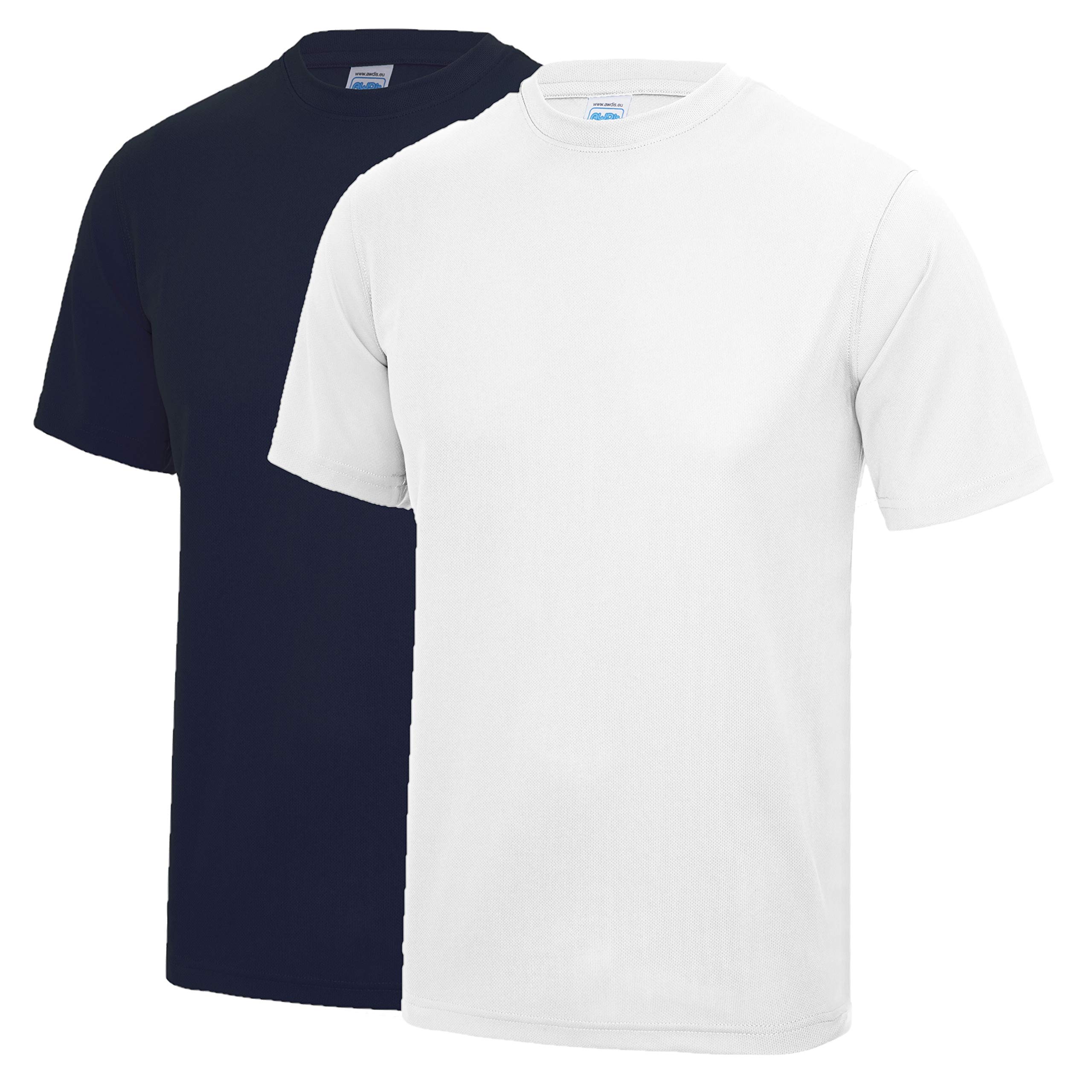 AWDis Just Cool JC001 Cool T 2 Pack - French Navy/Arctic White - Large