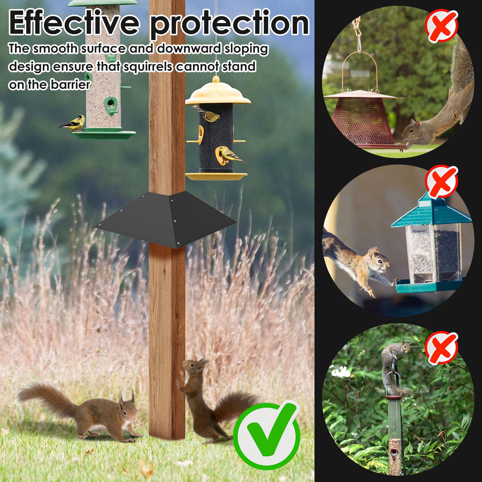 Eichhörnchen-Leitblech Für Vogelfutterstation – Schutz Vor Klettern Und Futterschäden