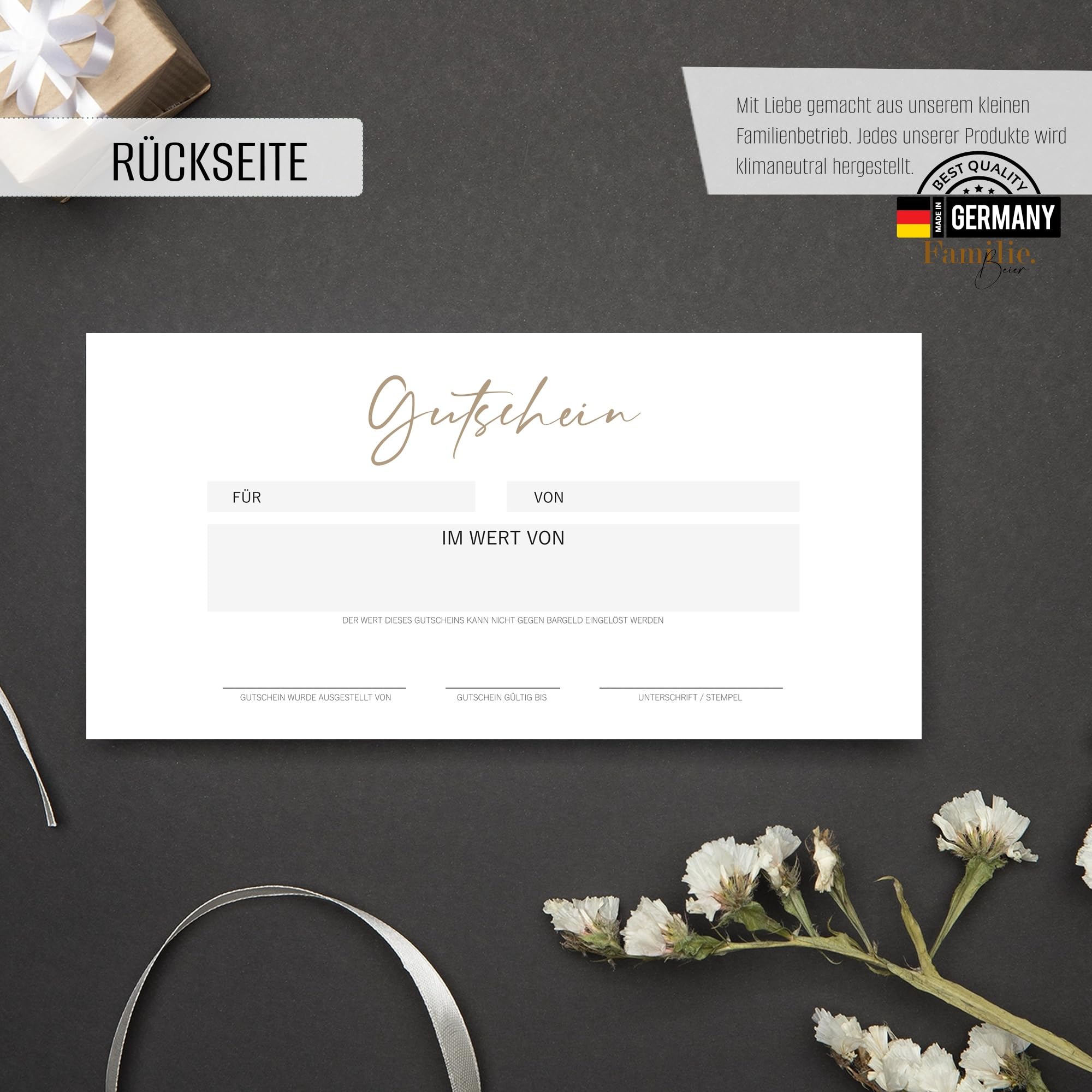 40 Blanko Gutscheine DIN Lang – Premium Gutscheinkarten Zum Selbstgestalten