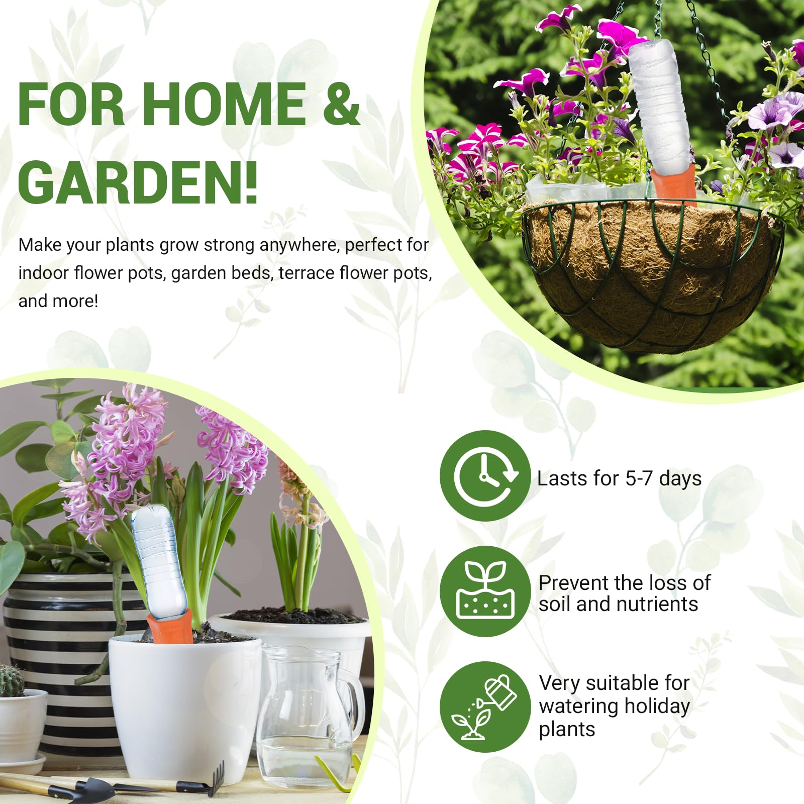 8 Picos Riego Plantas,Riego Automatico Macetas,Sistema de Riego Automático de Terracota,Dispositivo de Irrigación Automático en Vacaciones,para Regar Planta en Interiores y Exteriores