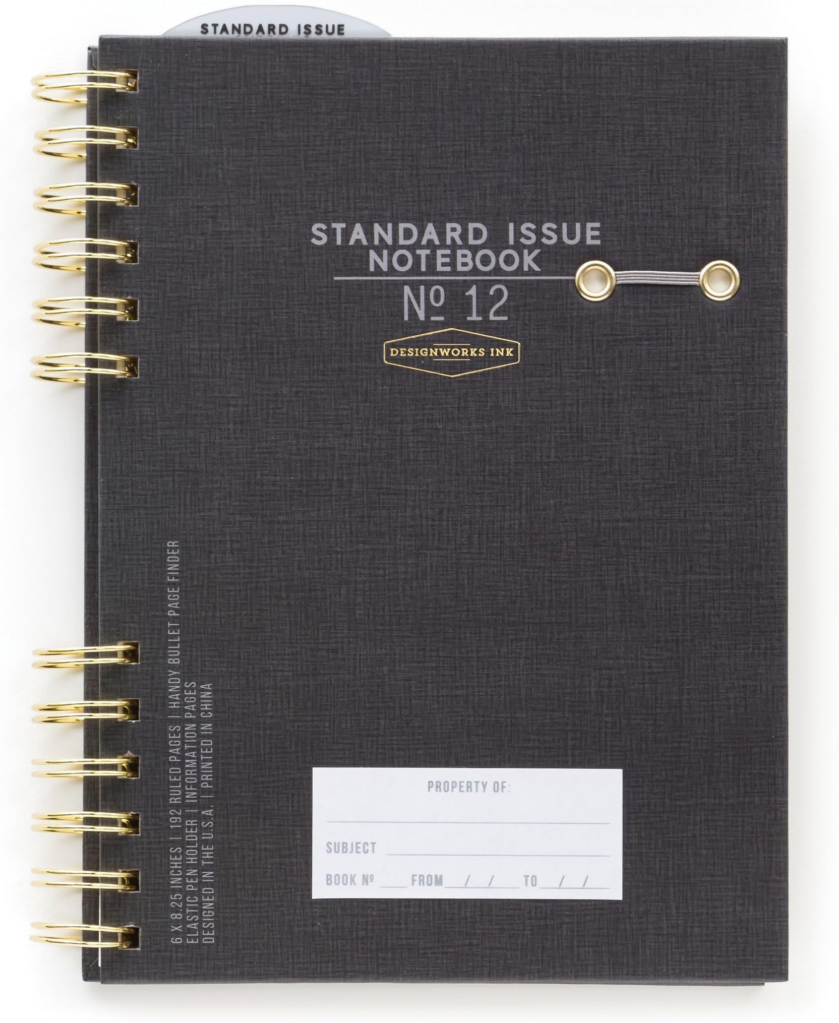 DesignWorks Ink Standard Issue Split Twin-Wire Bound Personal Journal, Black