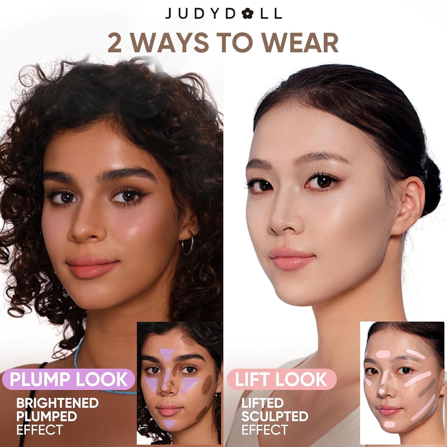 JUDYDOLL Liquid Contour & Under Eye Brightening,Highlighter, Buildable, Ultra-Blendable Contour, Face Contouring Liquid (02 Fair With Warm Undertones) - Image 6