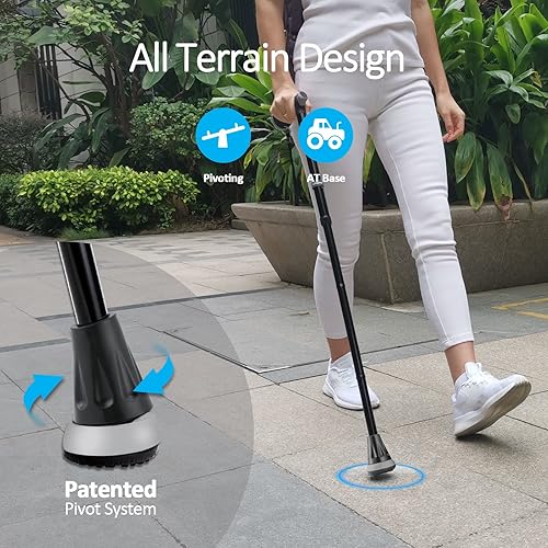 Miniatura 4 de Rehand Puntas de bastón, punta colorida todo terreno para caña y muleta, puntas de caña de 34 pulgadas resistentes, almohadilla de repuesto de goma