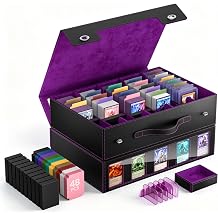MoKo Trading Card Storage Box for MTG, 3900+Capacity, Black Purple